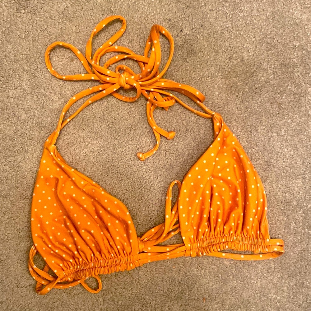 Golden polkadot bikini top stone fox swim